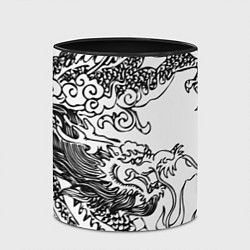 Кружка 3D Татуировка дракона на белом, цвет: 3D-белый + черный — фото 2