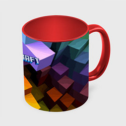 Кружка 3D Minecraft - pattern, цвет: 3D-белый + красный