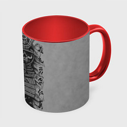 Кружка 3D Мертвый самурай призрак, цвет: 3D-белый + красный