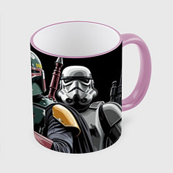 Кружка 3D Боба Фетт звездные войны, цвет: 3D-розовый кант