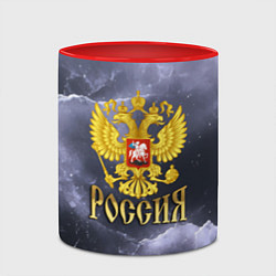 Кружка 3D Герб России фиолетовое небо с молниями, цвет: 3D-белый + красный — фото 2