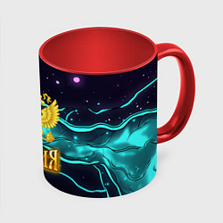 Кружка 3D Россия - березовая абстракция, цвет: 3D-белый + красный