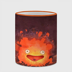 Кружка 3D Кальцифер акварель, цвет: 3D-оранжевый кант — фото 2