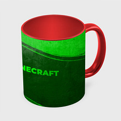 Кружка 3D Minecraft - green gradient по-горизонтали, цвет: 3D-белый + красный