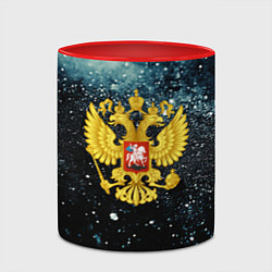 Кружка 3D Герб России черно-голубой фон, цвет: 3D-белый + красный — фото 2