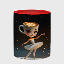 Кружка 3D Балерина Капучино, мем, Ballerina Cappuccina, цвет: 3D-белый + красный — фото 2