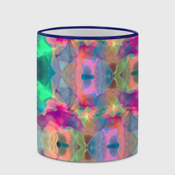 Кружка 3D Яркие абстрактные разводы акварели, цвет: 3D-синий кант — фото 2