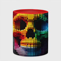 Кружка 3D Lego skull fantasy - ai art, цвет: 3D-белый + красный — фото 2