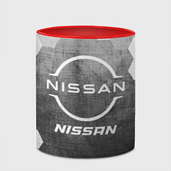 Кружка 3D Nissan - grey gradient, цвет: 3D-белый + красный — фото 2