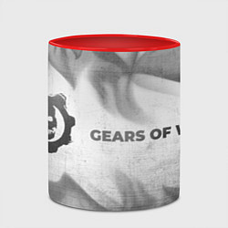 Кружка 3D Gears of War - white gradient по-горизонтали, цвет: 3D-белый + красный — фото 2