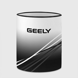 Кружка 3D Geely градиент из белого в тёмный с полосами, цвет: 3D-черный кант — фото 2