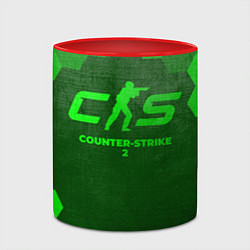 Кружка 3D Counter-Strike 2 - green gradient, цвет: 3D-белый + красный — фото 2