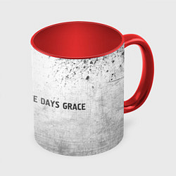 Кружка 3D Three Days Grace - white gradient по-горизонтали, цвет: 3D-белый + красный