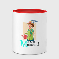 Кружка 3D Мама огородник, цвет: 3D-белый + красный — фото 2