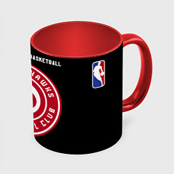Кружка 3D Atlanta Hawks basketball, цвет: 3D-белый + красный