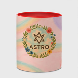 Кружка 3D Astro круглый цветочный логотип, цвет: 3D-белый + красный — фото 2