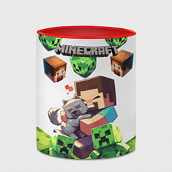 Кружка 3D World of minecraft, цвет: 3D-белый + красный — фото 2