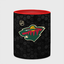 Кружка 3D Миннесота Уайлд - черные соты, цвет: 3D-белый + красный — фото 2