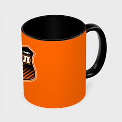 Кружка 3D ФК Урал - оранжево черные, цвет: 3D-белый + черный