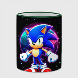Кружка 3D Соник в космосе, цвет: 3D-зеленый кант — фото 2