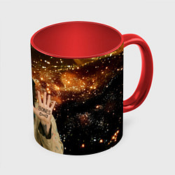 Кружка 3D Bones в панаме, цвет: 3D-белый + красный