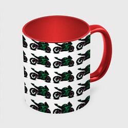 Кружка 3D Motorbike dark green, цвет: 3D-белый + красный