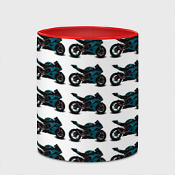 Кружка 3D Motorbike blue, цвет: 3D-белый + красный — фото 2