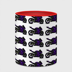 Кружка 3D The motorcycle is dark purple, цвет: 3D-белый + красный — фото 2
