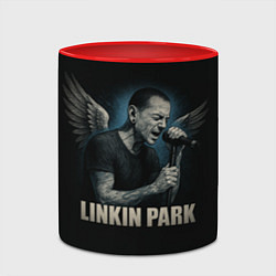 Кружка 3D Chester Bennington - Angel, цвет: 3D-белый + красный — фото 2