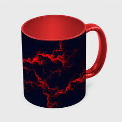 Кружка 3D Lightning red glow, цвет: 3D-белый + красный