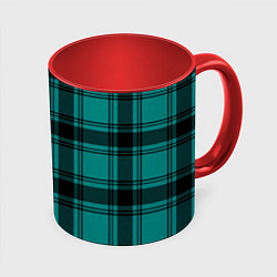 Кружка 3D Checkered dark blue, цвет: 3D-белый + красный