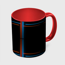 Кружка 3D Neon black red blue, цвет: 3D-белый + красный