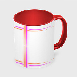 Кружка 3D Neon white orange pink, цвет: 3D-белый + красный
