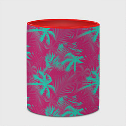 Кружка 3D Palm pink light blue, цвет: 3D-белый + красный — фото 2