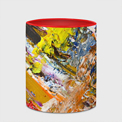 Кружка 3D Живая Абстракция: Поток Цветов и Форм в Постоянном, цвет: 3D-белый + красный — фото 2