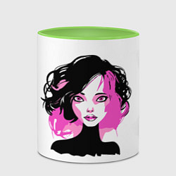 Кружка 3D Розовая девочка, цвет: 3D-белый + светло-зеленый — фото 2
