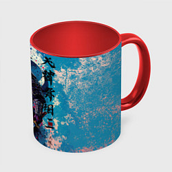 Кружка 3D Призрачный самурай - краски, цвет: 3D-белый + красный