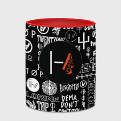 Кружка 3D Twenty one pilots rock logo, цвет: 3D-белый + красный — фото 2