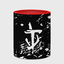 Кружка 3D Doom белые краски штрихи, цвет: 3D-белый + красный — фото 2