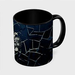 Кружка 3D Герб Российской империи абстрактный фон, цвет: 3D-белый + черный