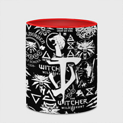 Кружка 3D Doom логотипы ведьмак, цвет: 3D-белый + красный — фото 2