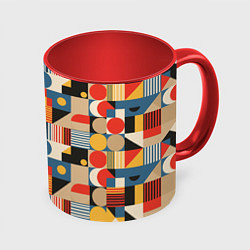 Кружка 3D Ритмы Баухауса, цвет: 3D-белый + красный