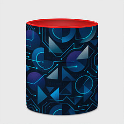 Кружка 3D Футуристическая сине-фиолетовая абстракция с хакер, цвет: 3D-белый + красный — фото 2