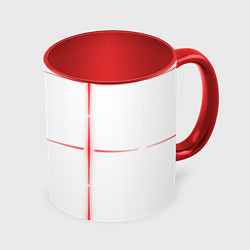 Кружка 3D Color white red stripes, цвет: 3D-белый + красный