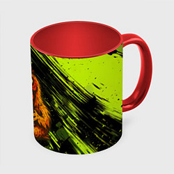 Кружка 3D Курица читает книгу как не быть курицей, цвет: 3D-белый + красный