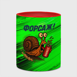 Кружка 3D Бешеная улитка с энергетиком - форсаж, цвет: 3D-белый + красный — фото 2