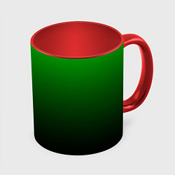 Кружка 3D Green gradient, цвет: 3D-белый + красный