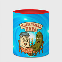 Кружка 3D Молоко и огурец - идеальная пара, цвет: 3D-белый + красный — фото 2