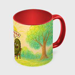 Кружка 3D Сметана и огурец - идеальная пара, цвет: 3D-белый + красный