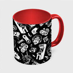 Кружка 3D Retro gamer pattern, цвет: 3D-белый + красный